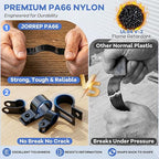 JORREP 322PCS Black Cable Clips R-Type Nylon Wire Clips Assortment Kit 6 Sizes 3/16" 1/4" 3/8" 1/2" 3/4" 1" Cable Clamps with M4 Screws for Wire Managemen, Office, Garage