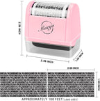 Miseyo Wide Identity Theft Protection Roller Stamp Set - Pink (3 Refill Ink Included)