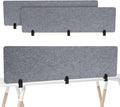 2pcs Privacy Panel, Standing Desk Divider 60"x16" Desktop Office Furniture Partitions, Clamp-On Acoustic Desk Divider Mounted Privacy Panel to Reduce Noise and Visual Distractions (Light Grey)