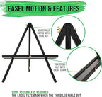 U.S. Art Supply 16" Black Wood Tabletop Easel (4 Pack) - Adjustable A-Frame Canvas Stand for Painting Party & Signs - Table Top Easel for Painting, Canvas Holder, Crafts, Photos, Pictures