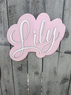 Custom Baby Name Sign- Wood bedroom sign- Kids room decor (Double Layer Name Sign)