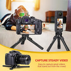 Zeadio Heavy Duty Mini Metal Tripod Stand - Universal Small Table Tripod for Camera, Gimbal, Action Cam, Camcorder, Microphone, LED Light, etc(40kg/88lb Load)