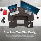 Vari Varidesk Pro Plus 36 Standing Desk Converter for Home Office – 11 Height Settings + Spring-Loader Lift, 2 Tier Design with Keyboard Tray, Fits Tables 26.5" Deep – Fully Assembled (Espresso)