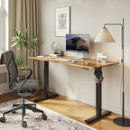 Agilestic Electric Standing Desk, Large 63 x 24 Inches Height Adjustable Desk, Sit Stand up for Work Office Home, Ergonomic Rising Computer Table with Memory Preset, Rustic Brown