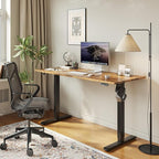 Agilestic Electric Standing Desk, Large 60 x 24 Inches Height Adjustable Desk, Sit Stand up for Work Office Home, Ergonomic Rising Computer Table with Memory Preset, Rustic Brown