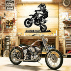Custom Motorcycle Metal Signs Personalized Dirt Biker Name Sign Custom Garage Decor Motorbikes Wall Art Decor Motorcycle Sign Men Room D ecorate Gifts for Men Husband Rider