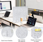 AMUSIGHT 2 Pack Acoustic Desk Dividers - 24" x 20" Freestanding Privacy Panels Set with Noise - Reducing Design Cubicle Sound Proof, Ideal for Office, Classroom, and Home (Silver Gray)