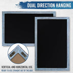 HBCY Creations 11" x 17" Rustic Blue Solid Wood Frame Wall Chalkboard, Magnetic Surface, Home Décor, Restaurant & Café Menus, Blackboard, Includes Chalk, Eraser & Hanging Hardware