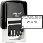 MaxMark Office Self Inking Date Stamp with Phrase Mailed - Black Ink