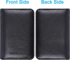 Wisdompro Business Card Holder, 2-Sided PU Leather Folio Name Card Holder Wallet Case with Magnetic Shut for Men and Women, Ultra Slim and Thin