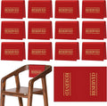 Buryeah 12 Pcs Reserved Seating Signs for Chairs Church Pew Reserved Chair Signs Placeholder with Printed Words for Weddings Parties Celebrations Receptions Church or Event (Red)