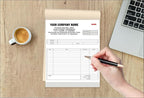 Custom Carbonless Invoice Book with Logo, Personalized Cover & Inner Pages, 2 Part NCR Receipt & Work Order Forms, Easy Tear, Writing Shield for Small Business (2-part [White/Yellow], 10.24*7.48INCH)