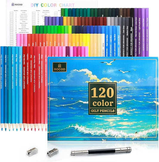 120 Colored Pencils Professional Coloring Pencil Sketch Colored Drawing Pencils Artist Color Pencil for Kids and Adults Coloring Art Color Pencil Set