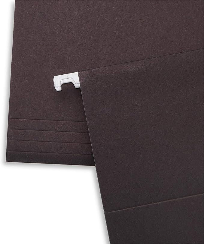 Blue Summit Supplies Hanging File Folders, 25 Reinforced Hang Folders, Designed for Home and Office Color Coded File Organization, Letter Size, Black, 25 Pack