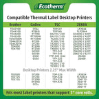 1" x 3" Thermal Labels | 4 Rolls | 2720 Labels | fits Zebra, Godex, Arkscan, iDPRT, Offnova Thermal Label Printers and More | Blank White Adhesive Stickers by Ecotherm