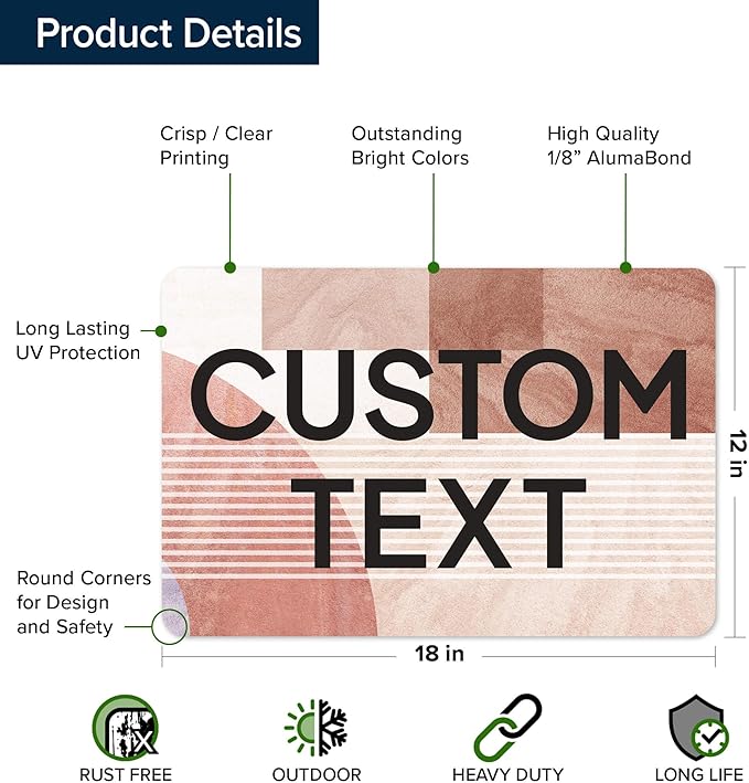 Custom Sign, Custom Street Sign, 11 Font Colors, 13 Font Styles, 4 Hole Options, 22 Sizes, 12x18 Inches, Rust Free DiBound, Fade Resistant, Made in USA by My Sign Center (Mid-Century Modern 1)