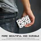 BWEGRHE Cute Credit Card Holder with Zipper, Cute Dog Paw Prints RFID-Blocking Card Case Small Wallet for Women Men, Multi-slot Card Organizer Case Travel Accordion Wallet