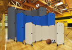 Versare MP10H Portable Folding Wall Partition | Economical 5 Panel Design | Portable Room Divider On Wheels | Adjustable, Freestanding Setup | Multiple Widths