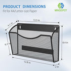MINDEPOT Magnetic Wall File Organizer,Hanging Wall Mounted File Folder Binder Holder Mail Organizer for Office,Home and School Supplies