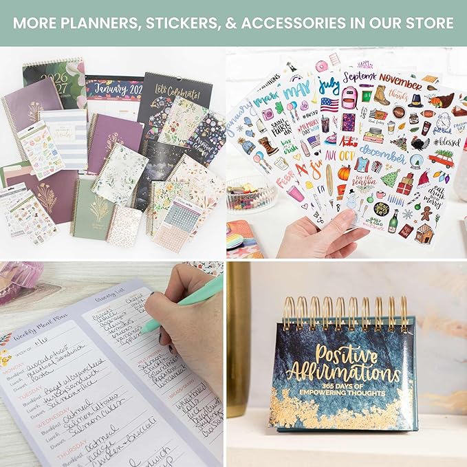 bloom daily planners 2026 Hardcover Calendar Year Goal & Vision Planner (January to December) - Monthly & Weekly Agenda Organizer - 7.5" x 9" - Midnight Sky