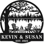 Personalized Mountain Campfire Sign, Custom Fire Pit & Campsite Decor, Metal Outdoor Camping Sign, Personalized Camping Gifts, Custom Campfire Name Sign, Camper Decor, Unique Outdoor Wall Art