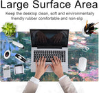 Abstract Oil Painting Mousepad Retro Water Lilies Desk Mat, XXL Large Extended Mouse Pad Gaming, Computer Laptop Keyboard and Mouse Mat, Floral Desk Pad with Stitched Edge, 31.5''x15.7''