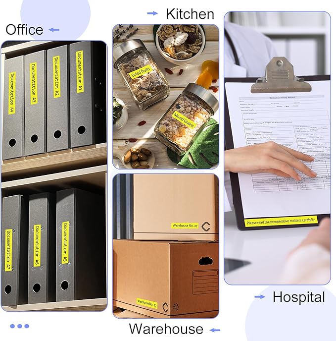 2 Pack Compatible for Ptouch TZe641 TZ641 Label Maker Tape 18mm 0.7 Inch Black on Yellow Laminated TZe-641 TZ-641 TZe TZ Label Tape for PT-D600 PT-D610BT PT-D600VP PT-P710BT PT-P750W