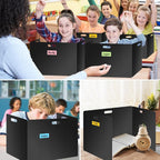 MuseLuxe 24 Pack Privacy Folders for Students - Durable & Waterproof Plastic Study Desk Dividers,Test Dividers for Classroom,Easy to Clean Privacy Shields & Boards - Includes Extra 48 Labels