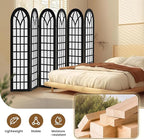 ALeesing Folding Room Divider Privacy Screen Freestanding 6-Panel Shoji Style Wooden Frame Decorative Partition Wall for Bedroom Office Apartment Black