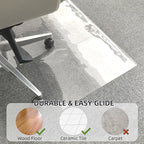 Chair Mat for Hardwood Floor, 1/5" Thick 48x36 inches Floor Mat Protector for Office Chair, Clear Thicken Pattern Rectangle Floors Protector