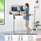 VIVO Electric 60 x 30 in Standing Desk, Memory Height Adjustment, 1B Series, Holds 220 lbs, Dark Gray Top Gray Frame, DESK-KIT-1G6G-30