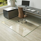 Koonmi Tempered Glass Chair Mat for Hardwood Floors & Carpets, 54" x 72“ Transparent Heavy Duty Office Floor Protector with Noise-Free Gliding Shatterproof for Home Office Desk
