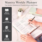 Mantra Planner 2026 Planner, Daily Journal & Gratitude Journal All-In-One with To Do List, Self Care Prompts & Habit Tracker - 5.8 x 8.3 - Black