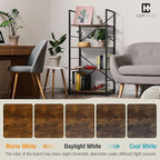 CAPHAUS 6 Tier Bookshelf, 24 Inch Width Free Standing Shelf, Bookcase Shelf Storage Organizer, Industrial Book Shelves for Home Office, Living Room, Kitchen, Rustic Oak Vintage Shelves & Metal Frame