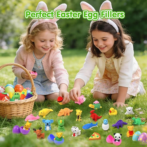 150 Pack Animal Erasers for Kids Bulk Pull Apart 3D Puzzle Erasers Treasure Box Toys for Classroom Rewards and Prizes Class Treasure Box Kids Party Favors Back to School Supplies Gift