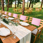 Buryeah 12 Pcs Reserved Seating Signs for Chairs Church Pew Reserved Chair Signs Placeholder with Printed Words for Weddings Parties Celebrations Receptions Church or Event (Pink)