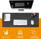 2 PCS Large Felt Desk mat, 40''x16'' with Non-Slip Full Desk Mouse Pad,Office Computer Desk for Keyboard Mat,Felt Desk Mat for Desk Pad Protector（100x40cm）