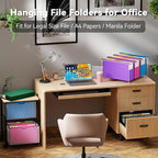 Ansook Legal Size Hanging File Folders Extra Capacity,Heavy Duty 4" Expandable File Cabniet Folder with 1/5 Tabs,6 Pack Plastic Hanging Folders,Hanging File Organizer for File Frame Box