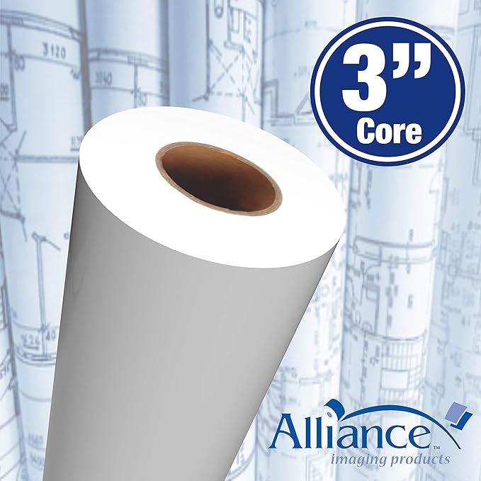 Alliance Wide Format Paper Rolls, 20lb with 3" Core (18 In x 500 | 3" Core, 20lb | 90 Rolls)