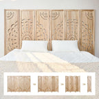 66.9Inch Wooden Room Partition - 6 Panels Boho-Styled Space Room Divider for Home/Office, Headboard & Yoga/Photo/Video Call Backdrop (Natural)