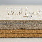 Large Bulletin Board - 48 x 36 Inches, Decorative Felt Pin Board for Wall - 4' x 3' Foldable Photo Display Board with Self-Adhesive Tape, Includes 20 Push Pins - Beige Brown