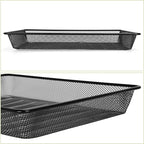 AZFUNN Office Metal Mesh Basket for Desk, Single Paper Tray Organizer, Turn in Trays Classroom, Flat Mail Letter Storage Basket for Office Home Drawers School, Black (5 Pack)