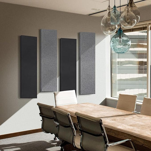 2 Pack 2" Thick Acoustic Panels, 47.24" X 11.81" Fiberglass Wall Panel, Acoustic Panels Sound Absorbing for Office, Studio, Home Theatre - Black