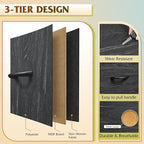 WLIVE Dresser for Bedroom with 10 Drawers, Fabric Dresser Chest of Drawers with Side Pockets and Hooks, Sturdy Metal Frame, Drawers Organizer Unit for Room, Hallway, Charcoal Black Wood Grain Print