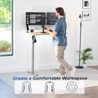 VIVO Electric 43 x 24 in Standing Desk, Memory Height Adjustment, 1B Series, Holds 220 lbs, One-Piece Light Wood Top, Gray Frame, DESK-KIT-1G4C