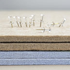 Bulletin Board, 24 x 18 inches Felt Board Decorative Pin Board, Cork Board Alternative for Wall, Foldable Photo Board Self-Adhesive Vision Board with 20 Pushpins - Lavender Blue
