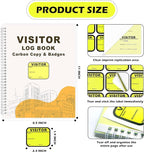 1 Pack of Visitor Badges Registry Log with Carbon Copy Protecting Privacy Pages Visitor Stickers 8.5x11 Inch Visitor Log Book School Church Business Pass Guest Book - 225 Badges 30 Memo Pages (1)