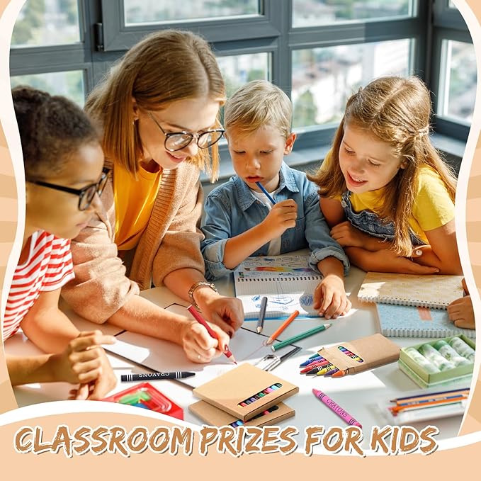 10 Sets Bulk Back to School Supplies, Colored Pencils Pre-Sharpened and Crayons Holiday Bundle in Box Mini Pencils Crayons Bulk Classroom Teacher Supplies, Cute Back to School Gifts