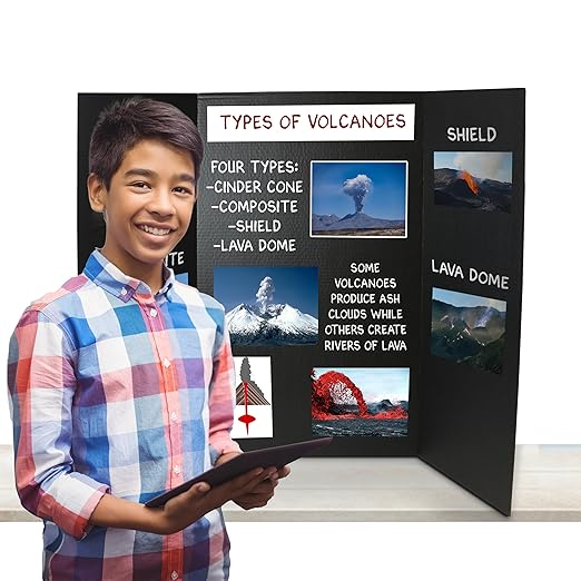 Flipside Products 36” x 48” Project Boards for Presentations, Science Fair, School Projects, Event Displays and Trifold Picture Board, Proudly Made in USA - Black - 10 Pack