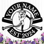 Personalized Baseball Metal Sign, Custom Player Name Sign, Boys Room Decor, Custom Baseball Signs, Sports Wall Art Decor Gift for Boys, Team, Dad, Husband, Son